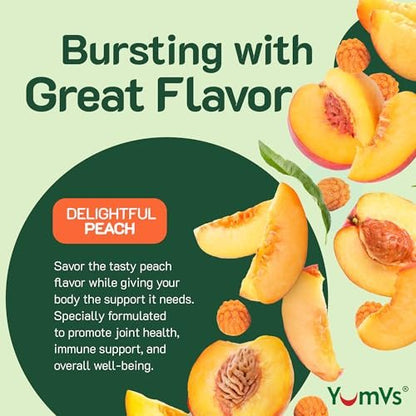 YUM-V'S Curcumin-Turmeric-Gummis – Extra Stark 250mg mit Schwarzem Pfeffer & Ingwer – Vegan & Non-GMO – Pfirsichgeschmack, 60 Stück