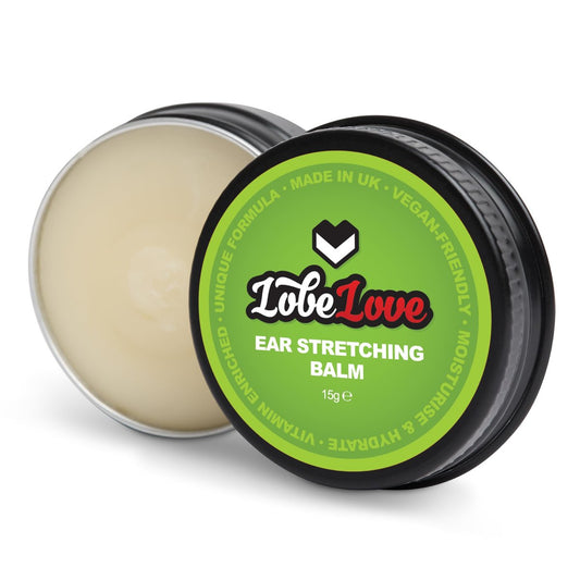 Stretch It - (15g) Premium Ohrdehnungs-Balsam, Lobelove Pflege nach dem Dehnen mit Jojobaöl, Rizinusöl, Aprikosenkernöl und Vitamin E