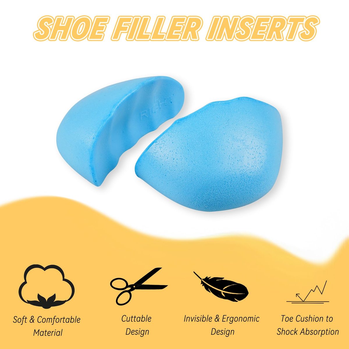 YISYFOOT Schuhfüller für zu große Schuhe – Einlegesohlen für Damen und Herren (M: eine halbe bis ganze Größe größer)