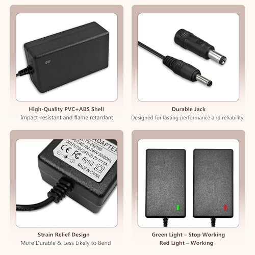 24V-25.2V Massage Gun Ladegerät für Hypervolt, Toloco, AERLANG, Darkiron, HARDNEX, VYBE, LifePro, Legiral – Ersatz-Ladekabel für Tiefengewebs-Massagegeräte