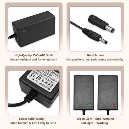 24V-25.2V Massage Gun Ladegerät für Hypervolt, Toloco, AERLANG, Darkiron, HARDNEX, VYBE, LifePro, Legiral – Ersatz-Ladekabel für Tiefengewebs-Massagegeräte