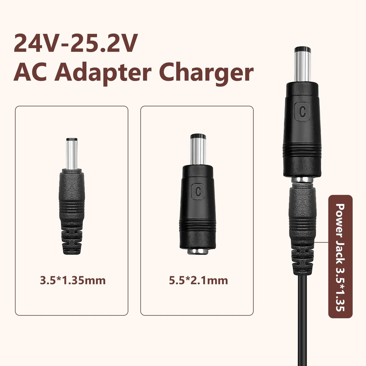 24V-25.2V Massage Gun Ladegerät für Hypervolt, Toloco, AERLANG, Darkiron, HARDNEX, VYBE, LifePro, Legiral – Ersatz-Ladekabel für Tiefengewebs-Massagegeräte