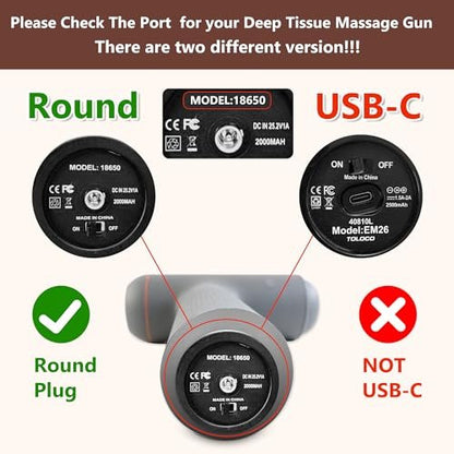 24V-25.2V Massage Gun Ladegerät für Hypervolt, Toloco, AERLANG, Darkiron, HARDNEX, VYBE, LifePro, Legiral – Ersatz-Ladekabel für Tiefengewebs-Massagegeräte