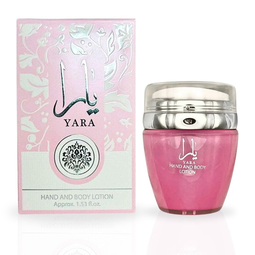 LATTAFA YARA Hand & Body Lotion 45 ml – Ultra-feuchtigkeitsspendende, hautpflegende Lotion mit süßem Duft