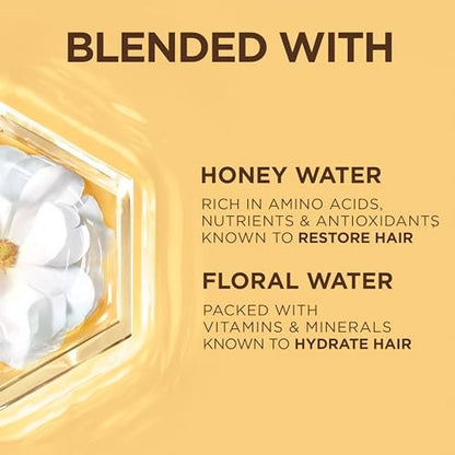 Garnier Whole Blends Honigwassercreme – 100 Stunden Feuchtigkeitssperre für trockenes Haar und Kopfhaut, Honignektar und Blütenwasser, Packung mit 2 Flaschen (je 150 ml)