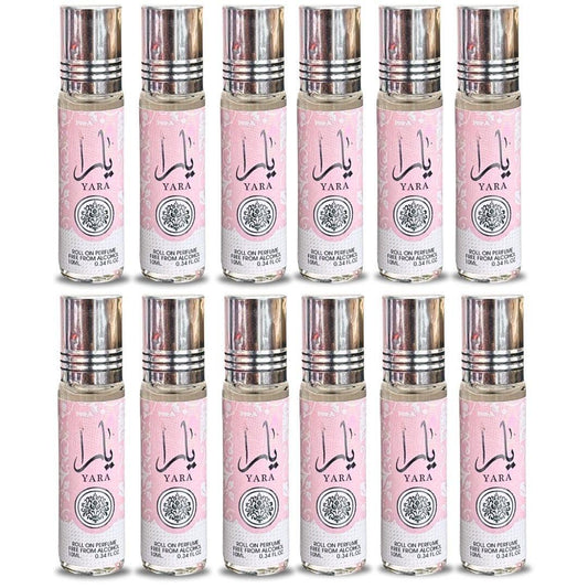 Lattafa Yara Roll-On Parfümöl - Variationen (0,34 Fl Oz / 10 ml, 12er Pack)