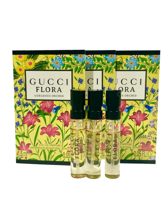 Gucci Flora Gorgeous ORCHID Eau de Parfum für Damen – Probiergröße 1,5 ml (3er-Set)