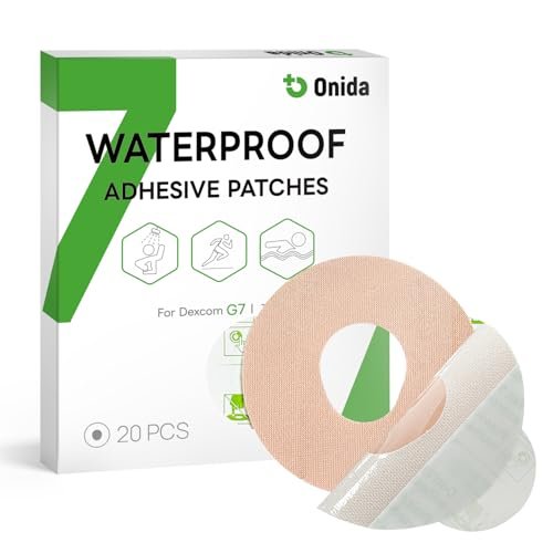 Onida Dexcom G7 Haftpflaster 20 Stück – Wasserdichte Überpflaster für Dexcom G7 & Stelo CGM, vorgeschnittene Sensorschutzabdeckung