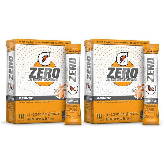 First Leaf G Zero Pulverbeutel mit Elektrolyten, Vitaminen und ohne Zucker, 20 Stück (2er-Pack) (20 Beutel, Orange)