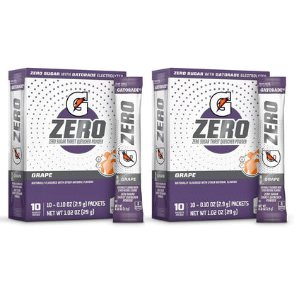First Leaf G Zero Pulverbeutel mit Elektrolyten, Vitaminen und ohne Zucker, 20 Stück (2er-Pack) (20 Beutel, Traube)
