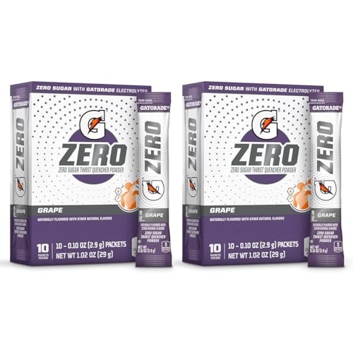 First Leaf G Zero Pulverbeutel mit Elektrolyten, Vitaminen und ohne Zucker, 20 Stück (2er-Pack) (20 Beutel, Traube)