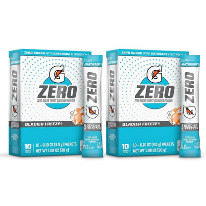First Leaf G Zero Pulverpackungen mit Elektrolyten, Vitaminen und ohne Zucker, 20 Stück (2er-Pack) (20 Packungen, Gletscherfrost)