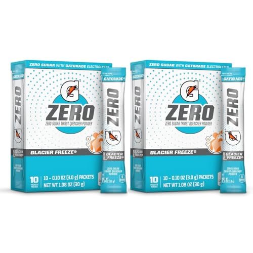 First Leaf G Zero Pulverpackungen mit Elektrolyten, Vitaminen und ohne Zucker, 20 Stück (2er-Pack) (20 Packungen, Gletscherfrost)