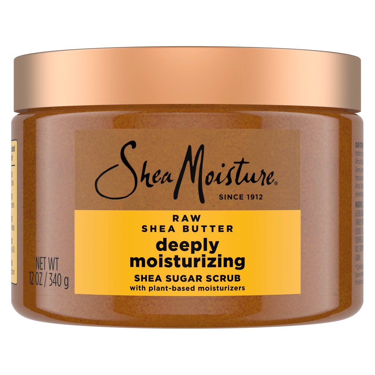 SheaMoisture Shea Sugar Körperpeeling für trockene Haut – Feuchtigkeitsspendendes Rohsheabutter-Peeling mit 24h Shea-Nährstoffen, 340 g