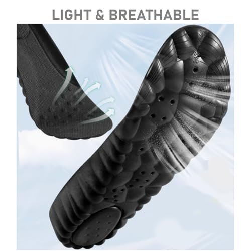 VivoFoot 2 Paar Memory Foam Einlegesohlen für Herren & Damen, 4D Cloud-Polsterung, weiche Komforteinlagen für langes Stehen und Gehen, Stoßdämpfung, zuschneidbar (Herren 7-11, Schwarz)