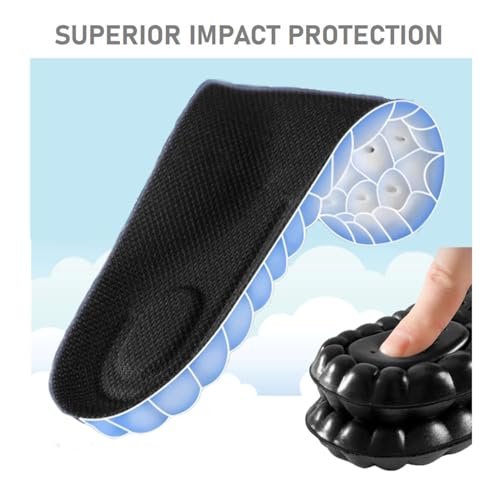 VivoFoot 2 Paar Memory Foam Einlegesohlen für Herren & Damen, 4D Cloud-Polsterung, weiche Komforteinlagen für langes Stehen und Gehen, Stoßdämpfung, zuschneidbar (Herren 7-11, Schwarz)