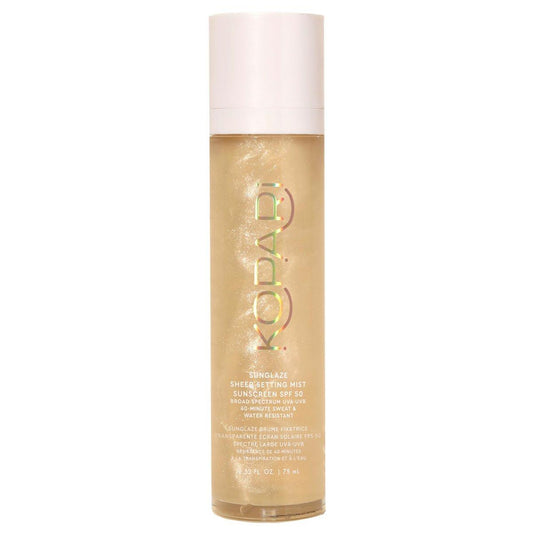 Kopari Sunglaze Sheer Setting Mist Sonnenschutz SPF 50 – Feuchtigkeitsspendender, leichter Setting Spray mit Hyaluronsäure für einen strahlenden, dewy Finish, 75 ml