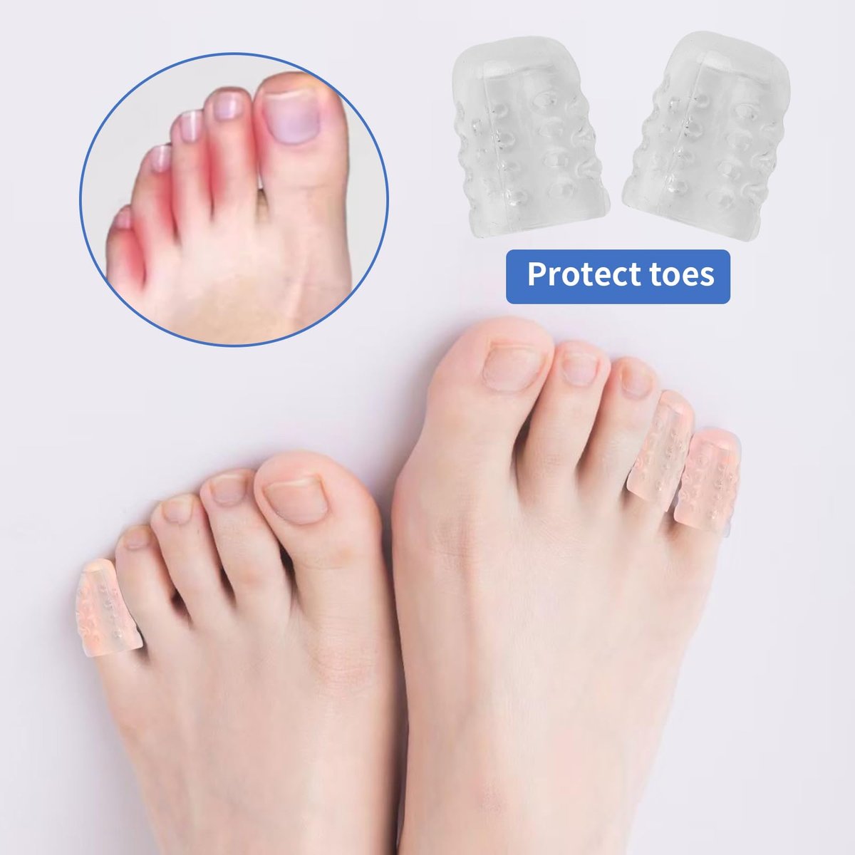 30 Stück transparenter Silikon-Zehenschutz gegen Reibung – Weiche Gel-Zehenkappen für Hühneraugen, Hornhaut, Blasen & eingewachsene Zehennägel – für Damen & Herren