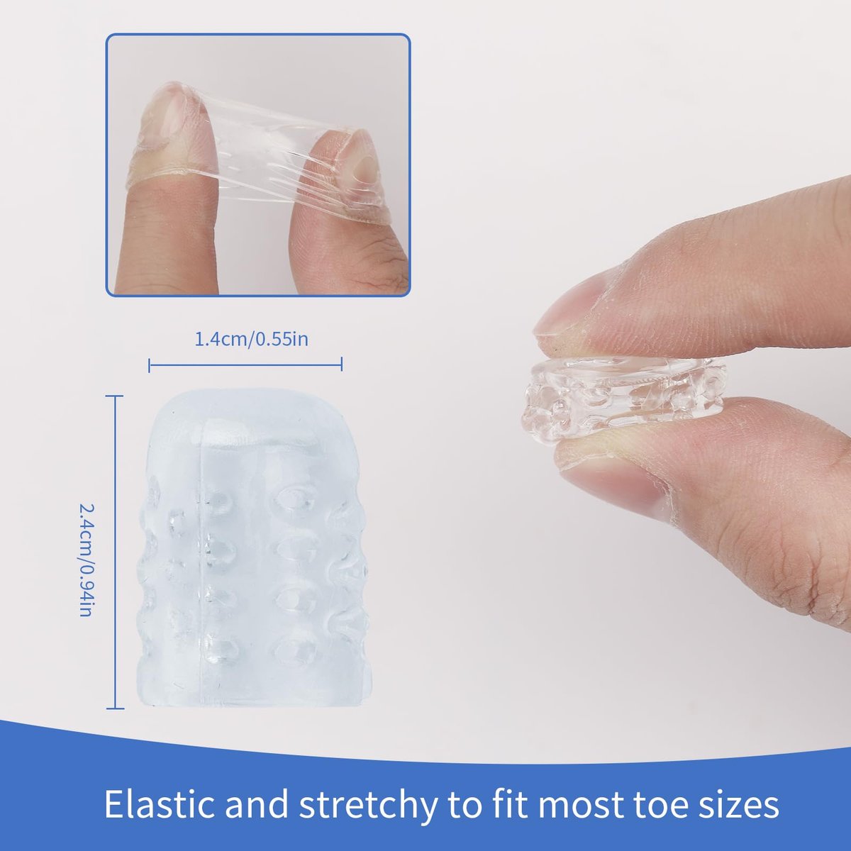 30 Stück transparenter Silikon-Zehenschutz gegen Reibung – Weiche Gel-Zehenkappen für Hühneraugen, Hornhaut, Blasen & eingewachsene Zehennägel – für Damen & Herren