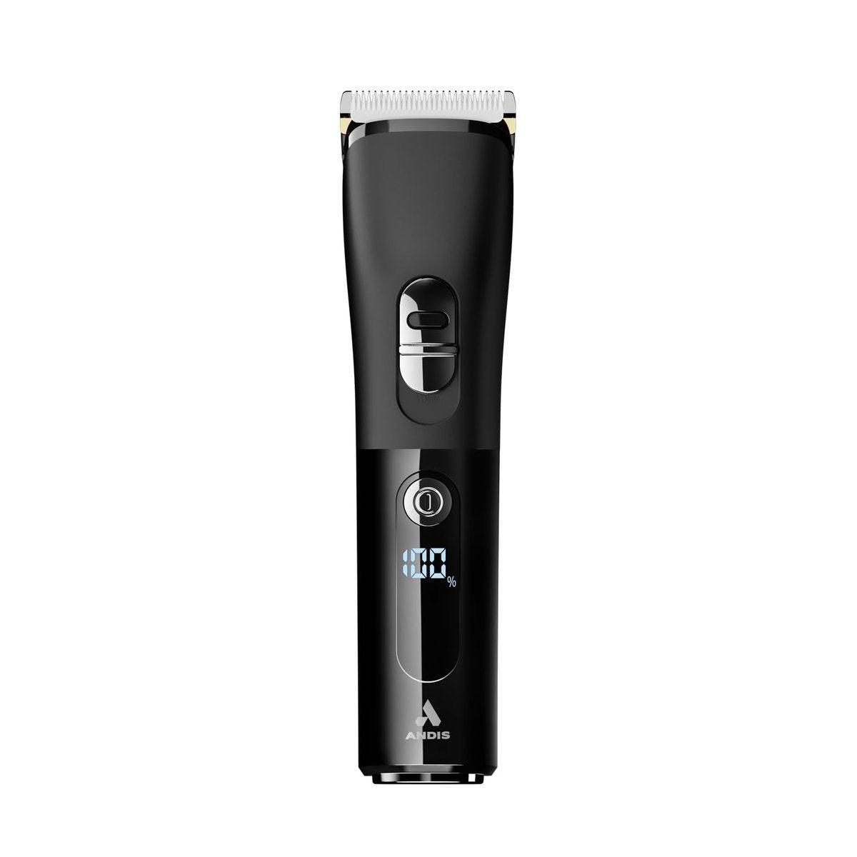Andis 560547 Envision Kabelloser High-Speed Haarschneider, 21-teiliges Set, Verstellbare Klinge, 1,5 Zoll LED-Digitalbildschirm, Schwarz