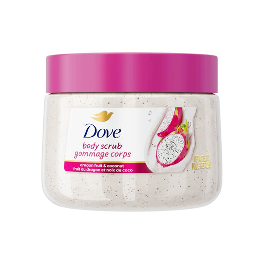 Dove Körperpeeling Drachenfrucht & Kokoscreme – Peelt und pflegt tiefenwirksam für geschmeidige, strahlende Haut, 425 g