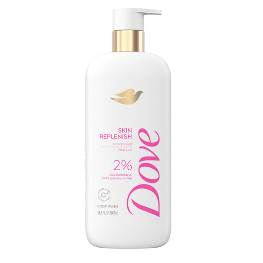 Dove Serum Body Wash Skin Replenish – Glättende Körperwäsche mit Niacinamid & BHA-Serum, 18,5 Fl Oz