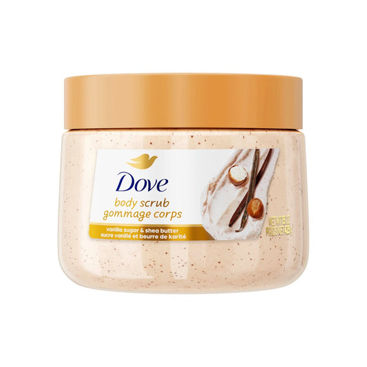 Dove Vanillezucker & Sheabutter Körperpeeling – Peelt und pflegt tiefenwirksam für geschmeidige, strahlende Haut 425 g