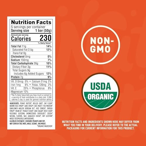 Clif Nut Butter Bar - Sortenpaket - Erdnussbutter-Energieriegel - Nicht-GVO - USDA Bio - Pflanzlich - Niedriger glykämischer Index - 1,76 oz (12er-Pack)