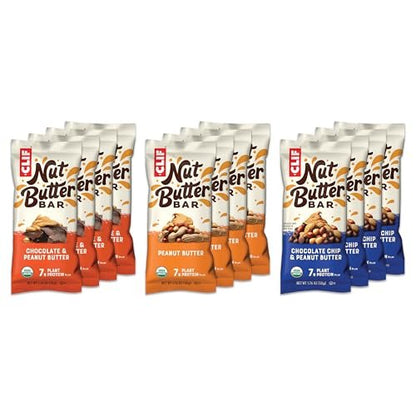 Clif Nut Butter Bar - Sortenpaket - Erdnussbutter-Energieriegel - Nicht-GVO - USDA Bio - Pflanzlich - Niedriger glykämischer Index - 1,76 oz (12er-Pack)
