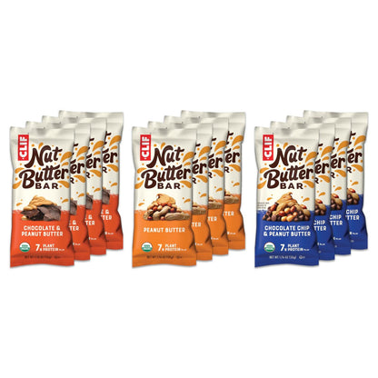 Clif Nut Butter Bar - Sortenpaket - Erdnussbutter-Energieriegel - Nicht-GVO - USDA Bio - Pflanzlich - Niedriger glykämischer Index - 1,76 oz (12er-Pack)