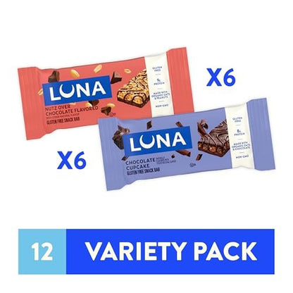 LUNA Bar - Sortenpaket - 2 Geschmacksrichtungen - glutenfreie Snackriegel - Non-GMO - Proteinriegel - mit Bio-Hafer (12er-Pack)