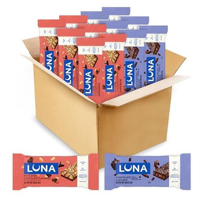 LUNA Bar - Sortenpaket - 2 Geschmacksrichtungen - glutenfreie Snackriegel - Non-GMO - Proteinriegel - mit Bio-Hafer (12er-Pack)