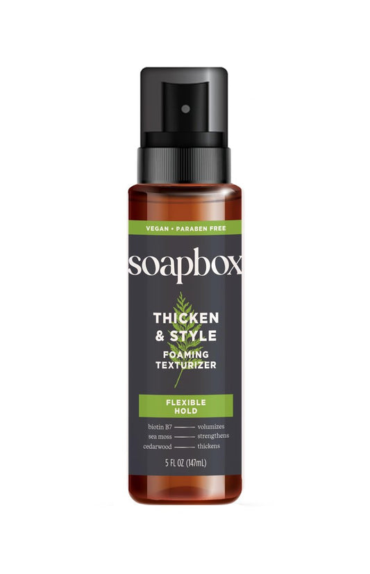 Soapbox Men's Thicken & Style Foaming Texturizer – Herren Haarstyling Schaum, 150 ml