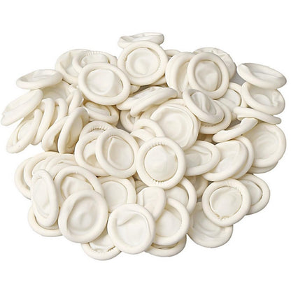 RIKWOG Fingerlinge, Medium, Latex, Antistatisch, Fingerkuppenschutz, Einweg, Weiß (ca. 150 Stück)