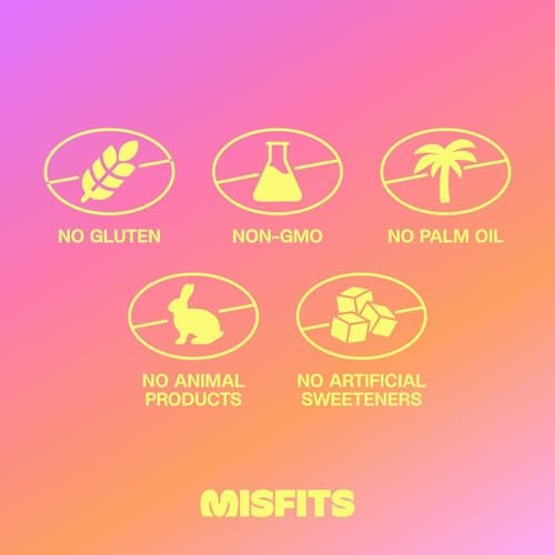 Misfits Protein Bar Variety Pack | 14-15g Protein, 1g Zucker, pflanzlich, Low Carb, glutenfrei – Probierpaket mit 5 Riegeln in verschiedenen Geschmacksrichtungen
