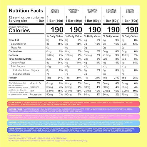 Misfits Protein Bar Variety Pack | 14-15g Protein, 1g Zucker, pflanzlich, Low Carb, glutenfrei – Probierpaket mit 5 Riegeln in verschiedenen Geschmacksrichtungen