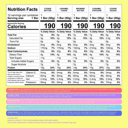Misfits Protein Bar Variety Pack | 14-15g Protein, 1g Zucker, pflanzlich, Low Carb, glutenfrei – Probierpaket mit 5 Riegeln in verschiedenen Geschmacksrichtungen
