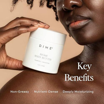 DIME Beauty Biome Body Butter – 5 Unzen, pflegende Hautbutter für gesunde Mikrobiom-Pflege