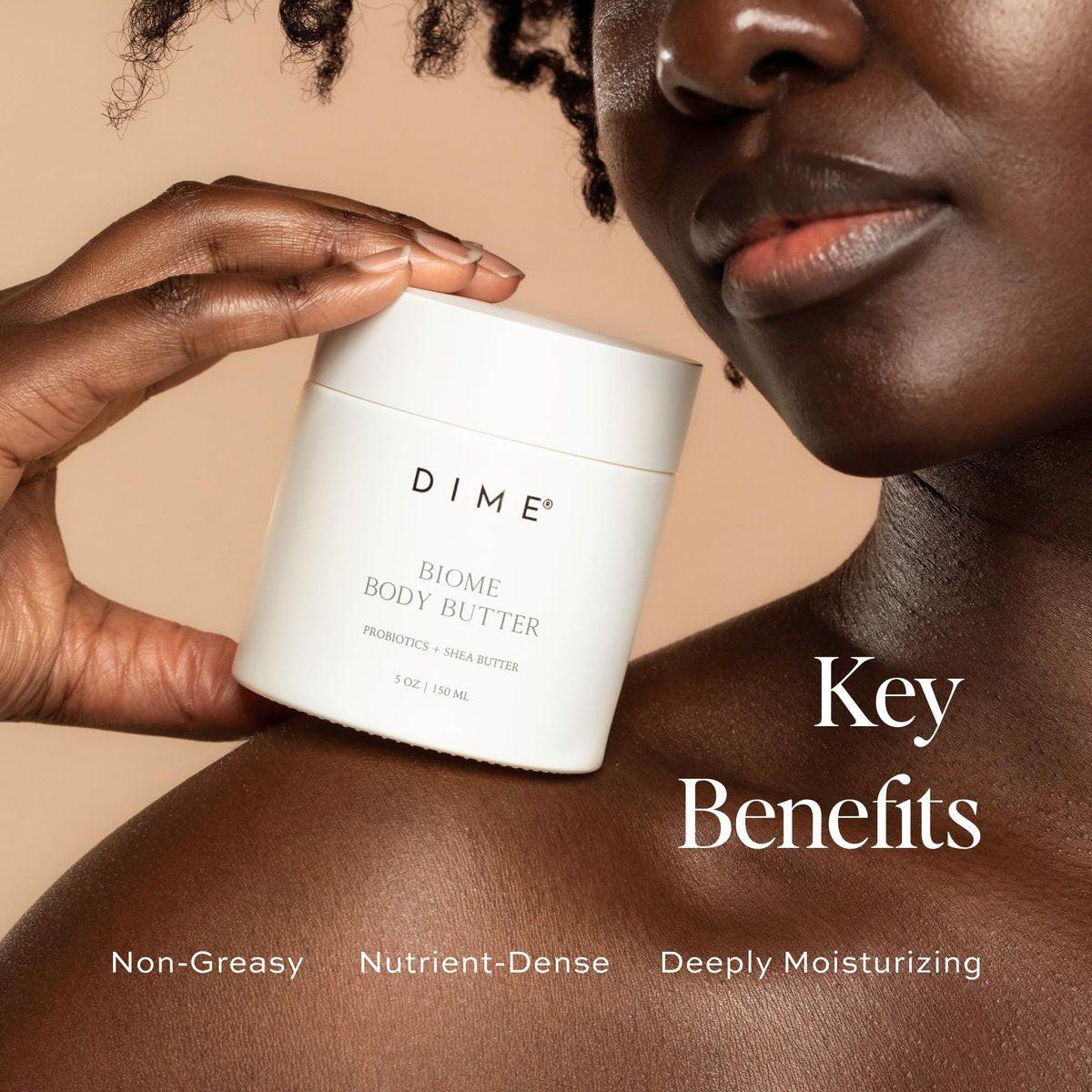 DIME Beauty Biome Body Butter – 5 Unzen, pflegende Hautbutter für gesunde Mikrobiom-Pflege