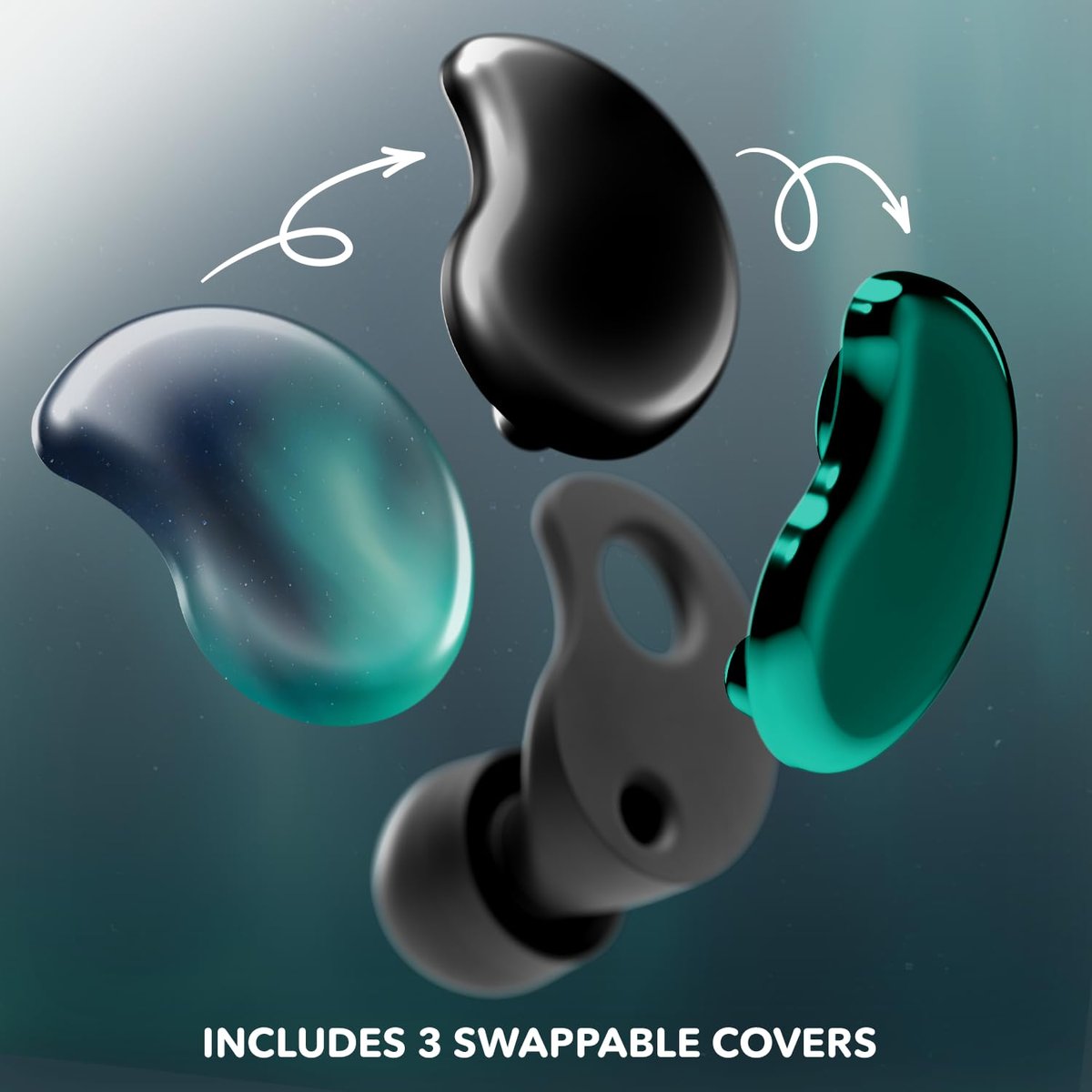 CURVD Cliq Noise Cancelling Ear Plugs – Wiederverwendbare Konzert-Ohrstöpsel mit austauschbaren Hüllen, 5 Größen und Reiseetui – Stilvoll, bequem und individuell anpassbar