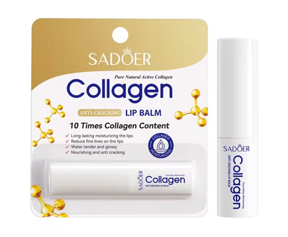 Sadoer Collagen Lippenbalsam – Feuchtigkeitsspendend, Beruhigend, Lang anhaltender Schutz für alle Jahreszeiten