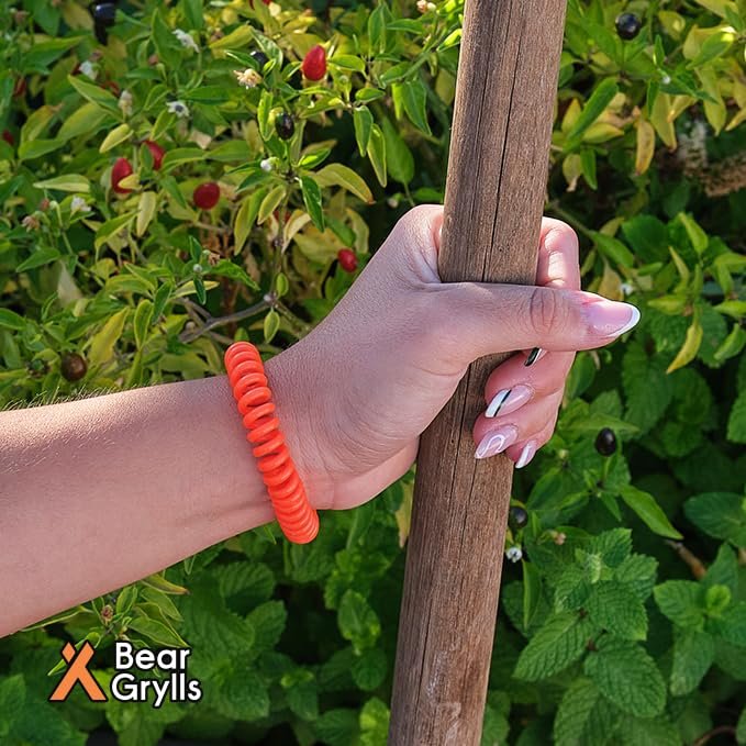 Bear Grylls Mücken-Abwehrarmbänder für Erwachsene & Kinder – Natürliche DEET-freie Bänder, einzeln verpackt, 10er-Pack