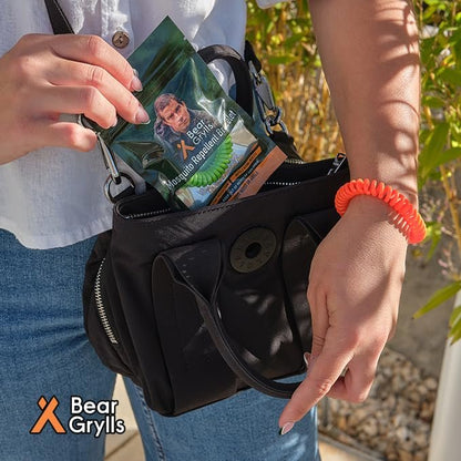 Bear Grylls Mücken-Abwehrarmbänder für Erwachsene & Kinder – Natürliche DEET-freie Bänder, einzeln verpackt, 10er-Pack
