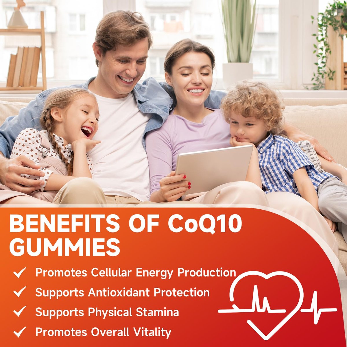 softbear CoQ10 Gummies 400mg – Coenzym Q10 mit Omega-3, Magnesium, Vitamin B3 & Zink für Energie und Antioxidantien, Erdbeergeschmack, 60 Stück