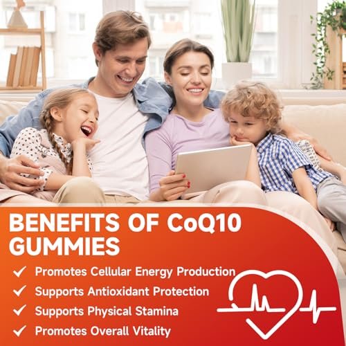 softbear CoQ10 Gummies 400mg – Coenzym Q10 mit Omega-3, Magnesium, Vitamin B3 & Zink für Energie und Antioxidantien, Erdbeergeschmack, 60 Stück