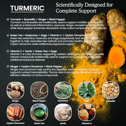 (2er Pack) Bio-Turmerikum Curcumin mit Schwarzem Pfeffer und Ingwer – Flüssige Turmeric-Extrakt-Tropfen (mit Zimt, Rosmarin) – Unterstützt Beweglichkeit und Flexibilität sowie Verdauungsgesundheit – 2x 30 ml