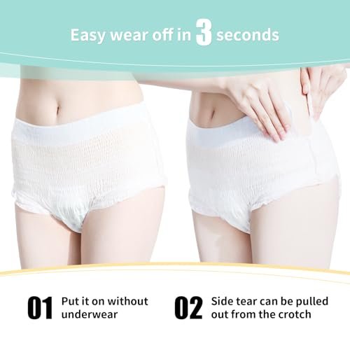 BezBezz Einweg Menstruationsunterwäsche für Damen S/M, 360° auslaufsichere Periodenslips für starke Tage, Nacht, Wochenbett und Inkontinenz, geruchskontrollierend, atmungsaktiv, bequem & sicher, 6 Stück