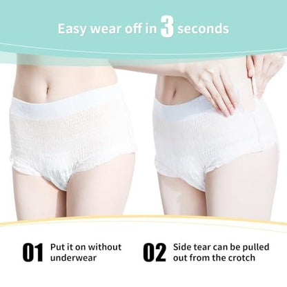 BezBezz Einweg Menstruationsunterwäsche für Damen S/M, 360° auslaufsichere Periodenslips für starke Tage, Nacht, Wochenbett und Inkontinenz, geruchskontrollierend, atmungsaktiv, bequem & sicher, 6 Stück