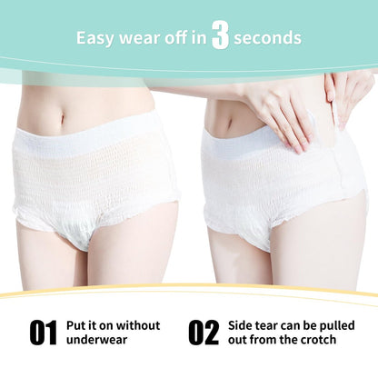 BezBezz Einweg Menstruationsunterwäsche für Damen S/M, 360° auslaufsichere Periodenslips für starke Tage, Nacht, Wochenbett und Inkontinenz, geruchskontrollierend, atmungsaktiv, bequem & sicher, 6 Stück