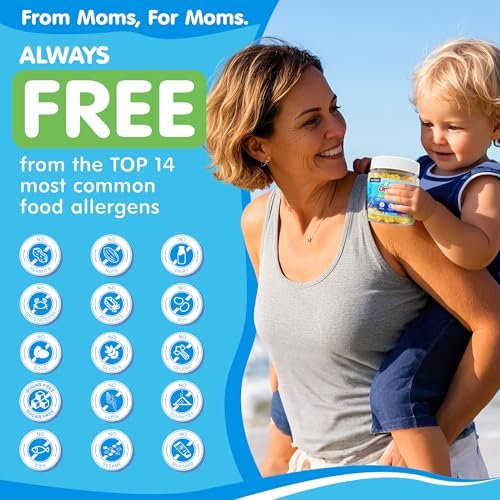 NEVISS Omega-3 Gummis für Kinder + Calcium 400mg + Vitamin D3 K2 + C – Omega-3 DHA & EPA Nahrungsergänzung ohne Fischgeschmack, ohne Zucker – für starke Knochen, Gehirn, Immunsystem, Augen – 60 Stück